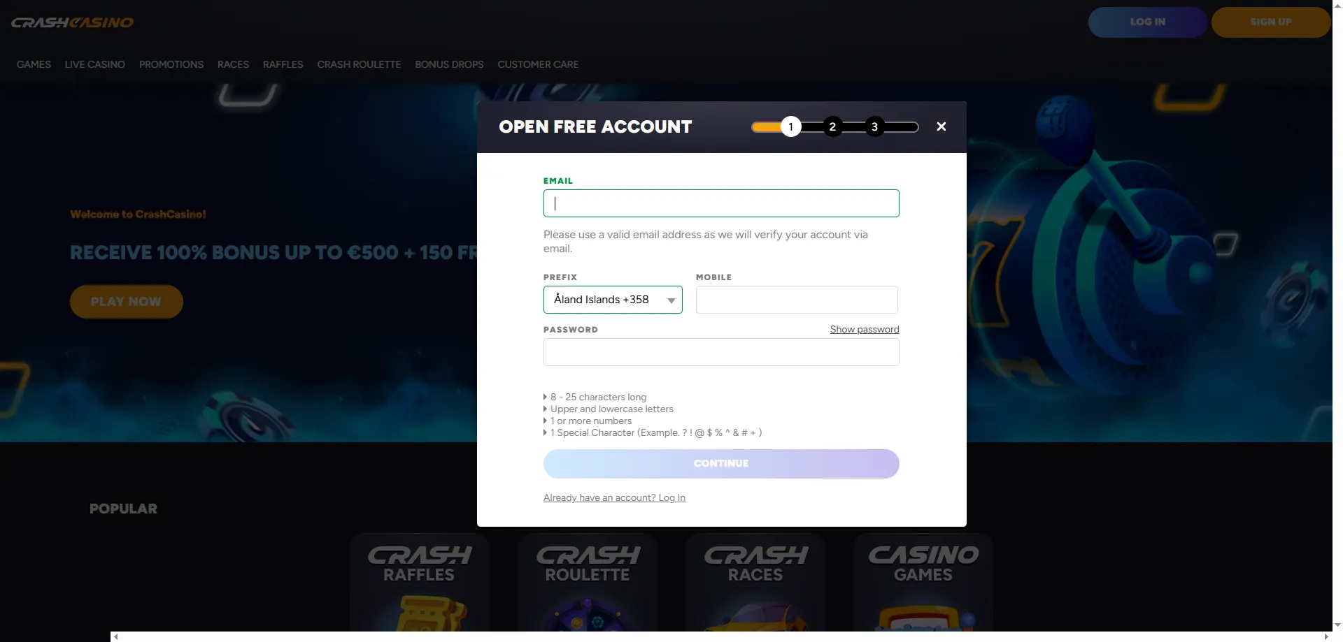 Registro en Crash Casino M&eacute;xico &mdash; abre tu cuenta en minutos
