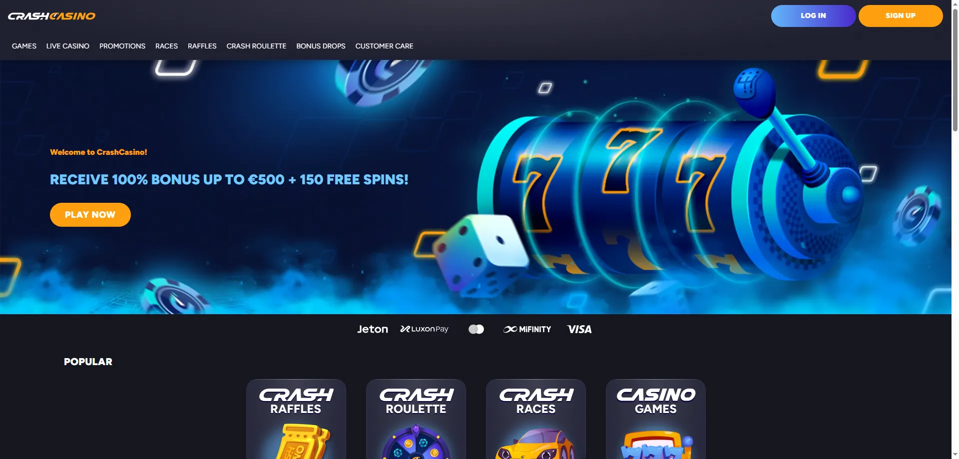 Crash Casino login pantalla de inicio para jugadores de México